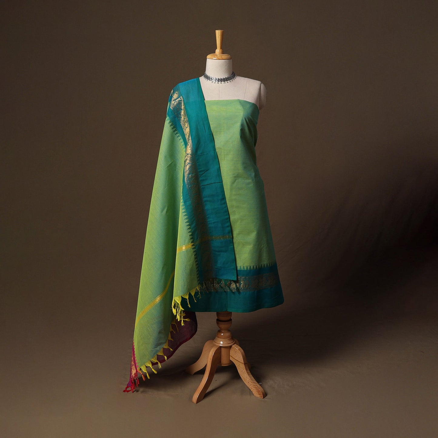 Kandangi chettinad cotton 2pc unstitched dress material 41