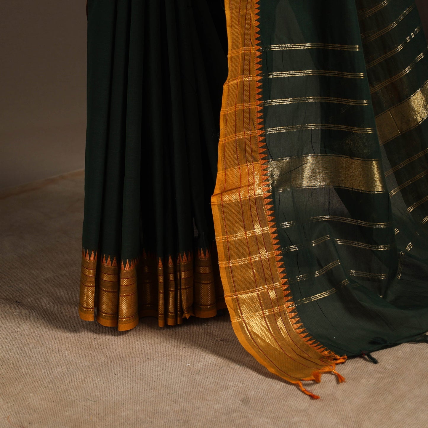 Green - kandangi chettinad cotton saree with border 103