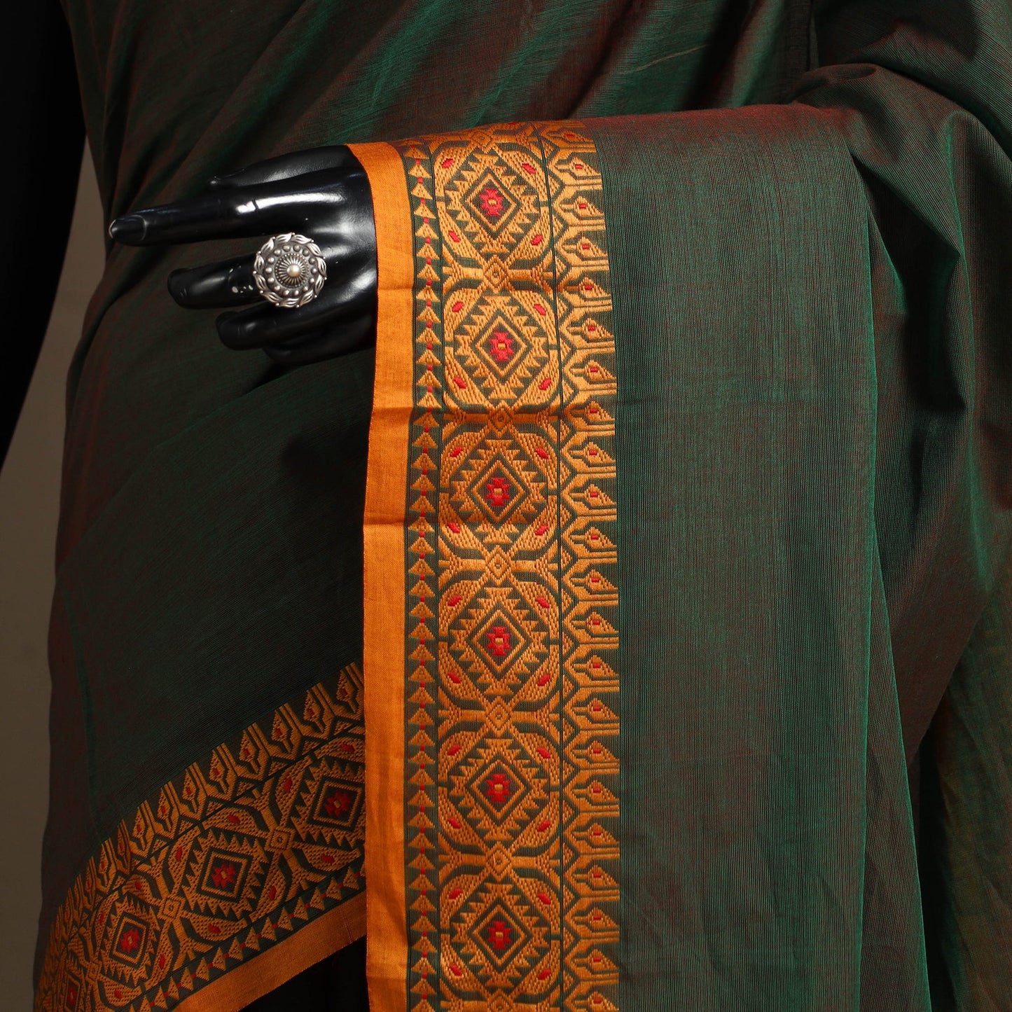 Green - kandangi chettinad cotton saree with border 106