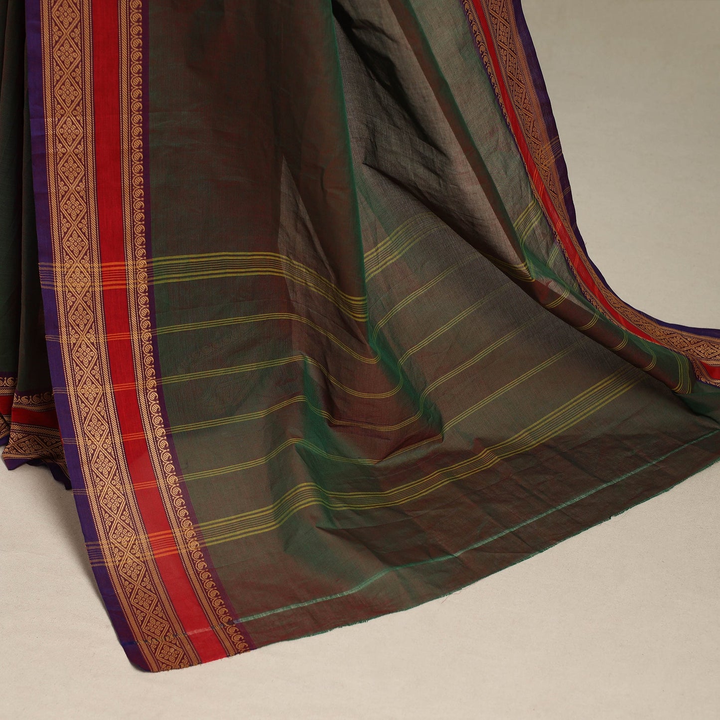 Green - kandangi chettinad cotton saree with border 21