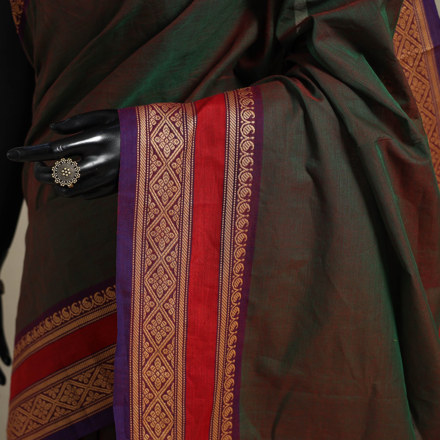 Green - kandangi chettinad cotton saree with border 21