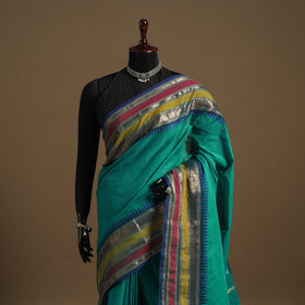 Green Kandangi Chettinad Cotton Saree with Border