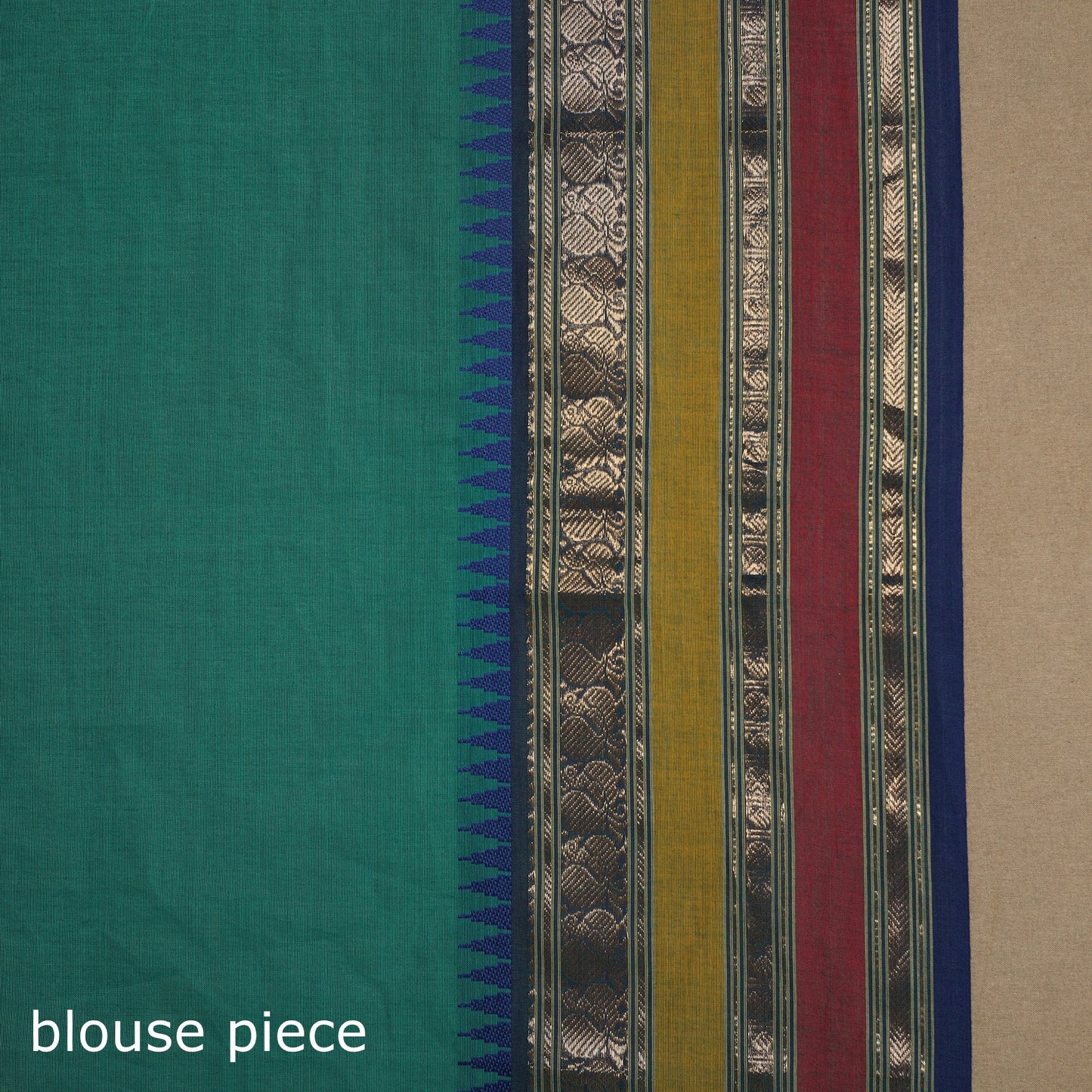 Green Kandangi Chettinad Cotton Saree with Border