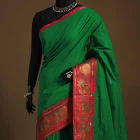 Green Kandangi Chettinad Cotton Saree with Border