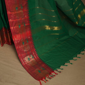 Green Kandangi Chettinad Cotton Saree with Border