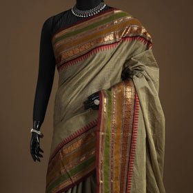 Green Kandangi Chettinad Cotton Saree with Border