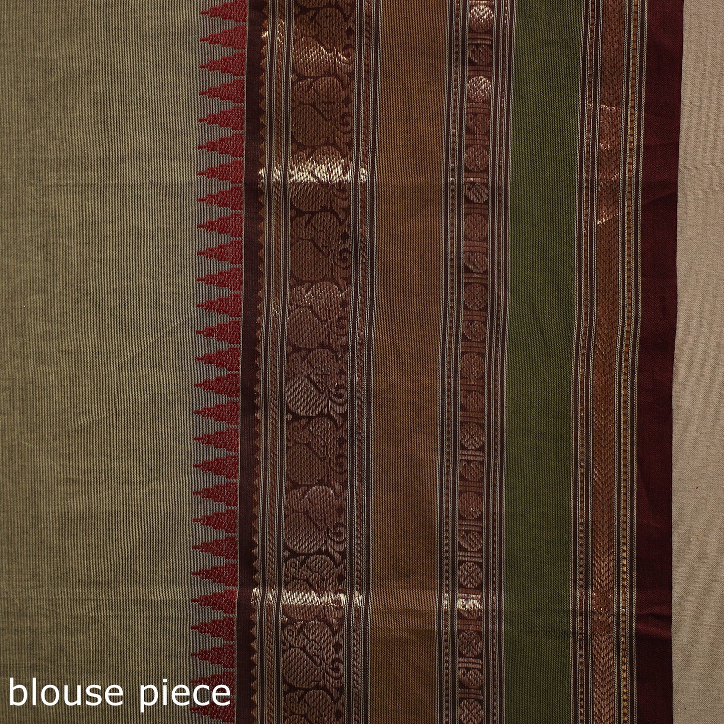 Green Kandangi Chettinad Cotton Saree with Border