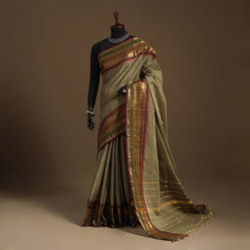 Green Kandangi Chettinad Cotton Saree with Border