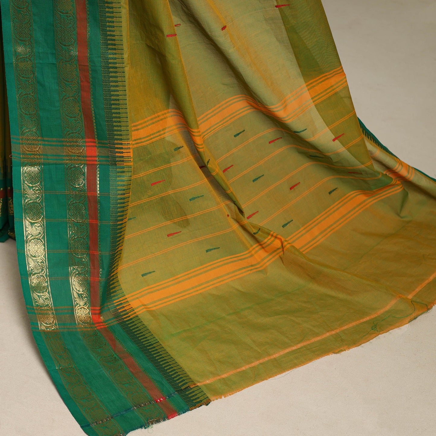 Green - kandangi thread buti chettinad cotton saree