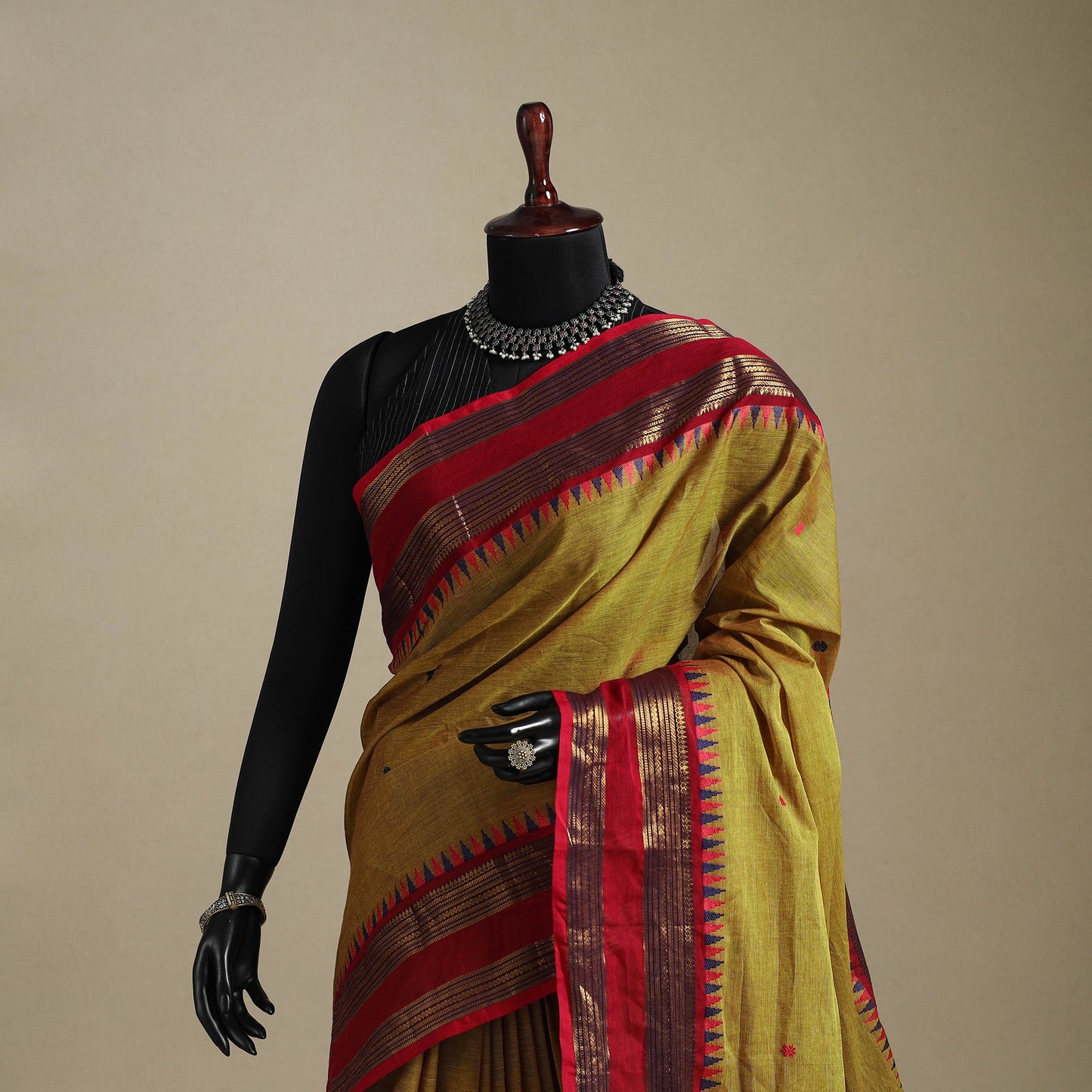 Green - kandangi thread buti chettinad cotton saree