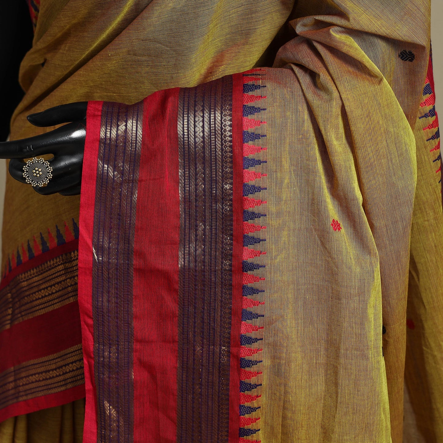 Green - kandangi thread buti chettinad cotton saree