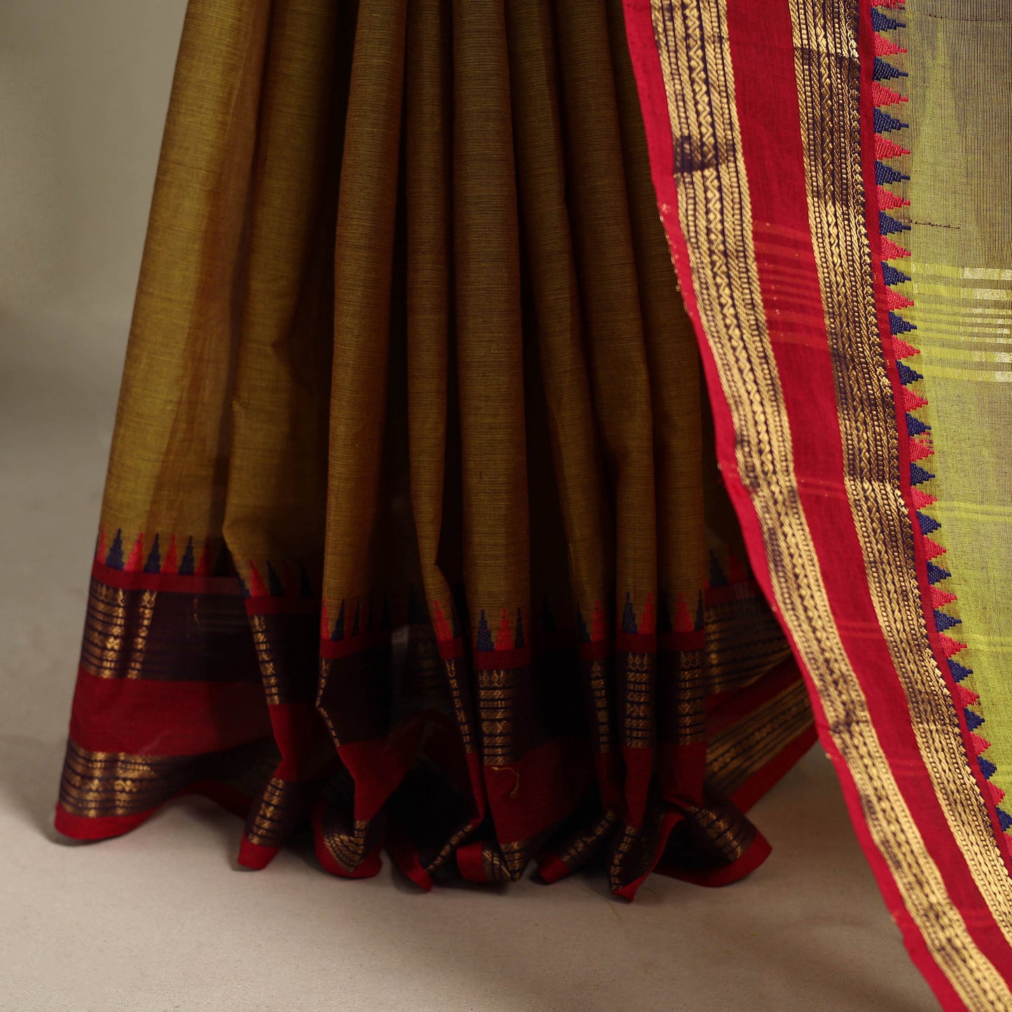 Green - kandangi thread buti chettinad cotton saree