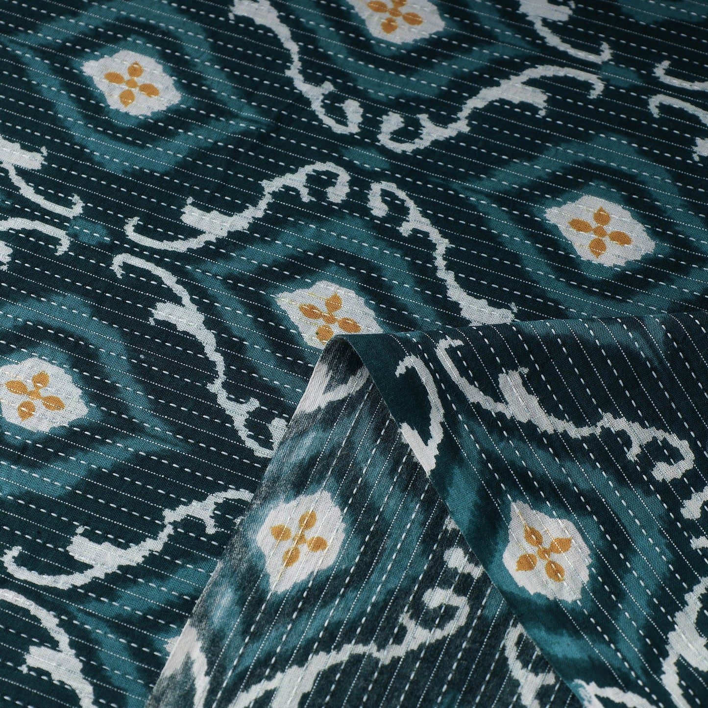  Kantha Stitch Cotton Jaipur Print Fabric 