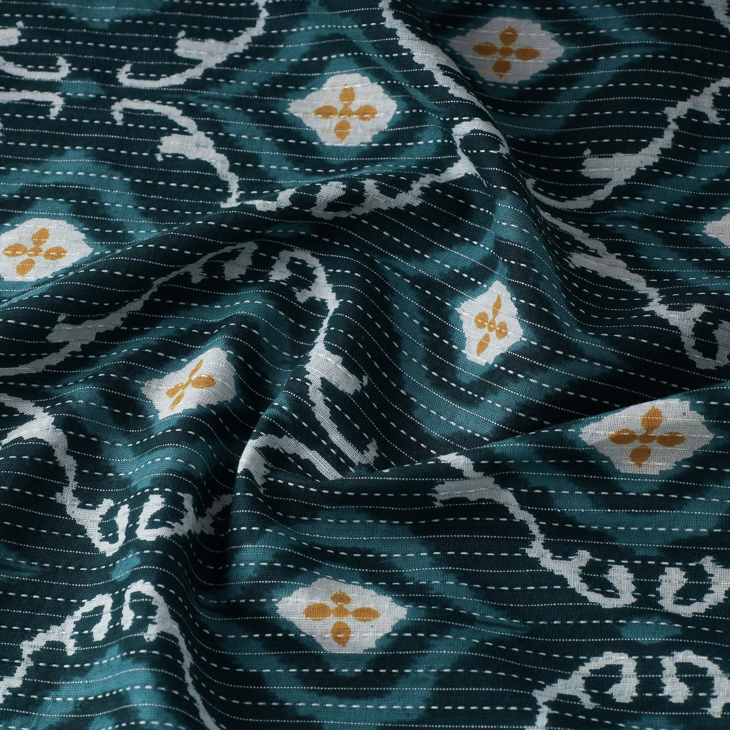  Kantha Stitch Cotton Jaipur Print Fabric 