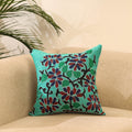 Buy Green Kantha Work Silk Cotton Cushion Cover