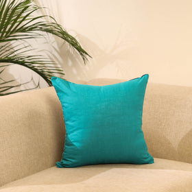 Buy Green Kantha Work Silk Cotton Cushion Cover