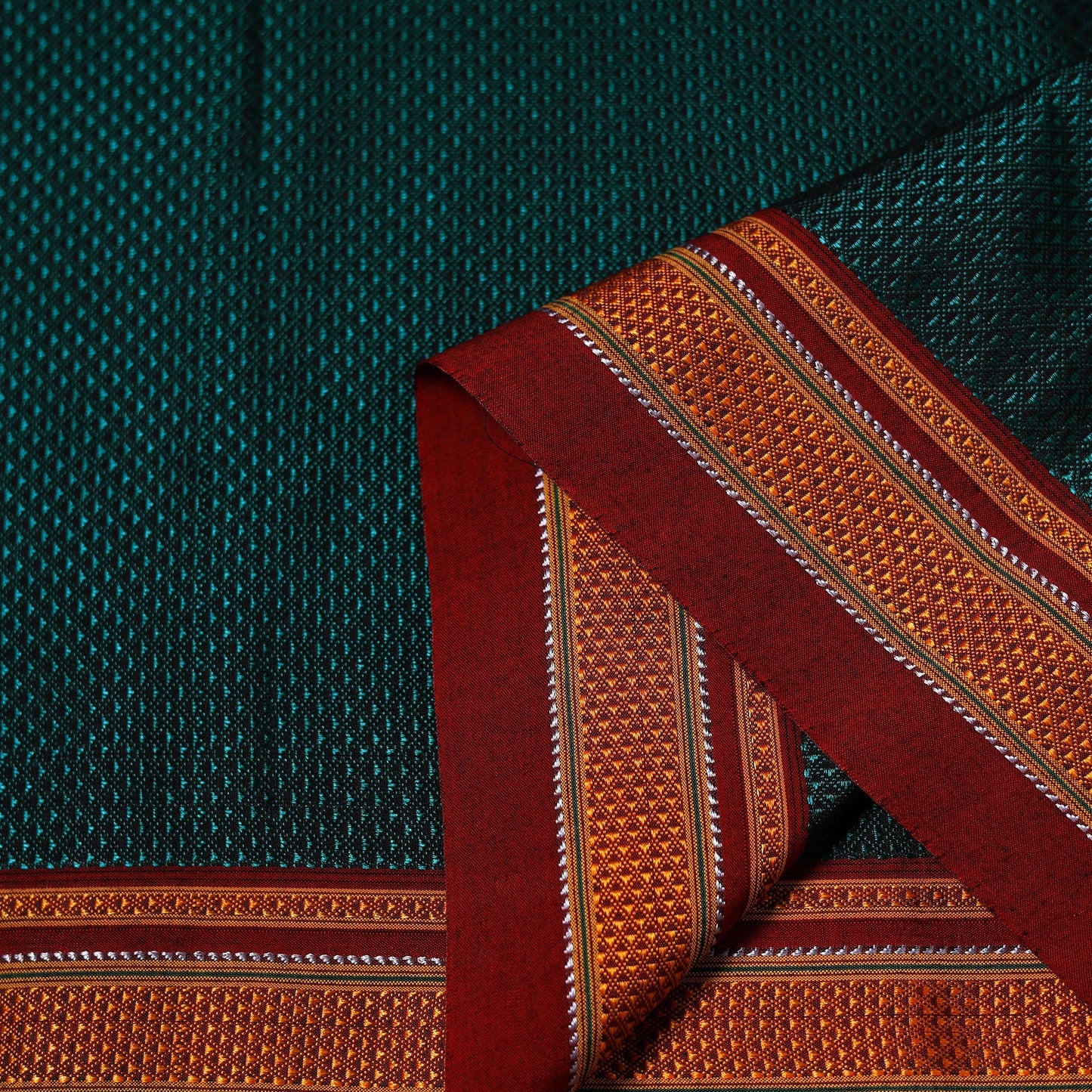 Karnataka weave cotton khun fabric 11 - handcrafted