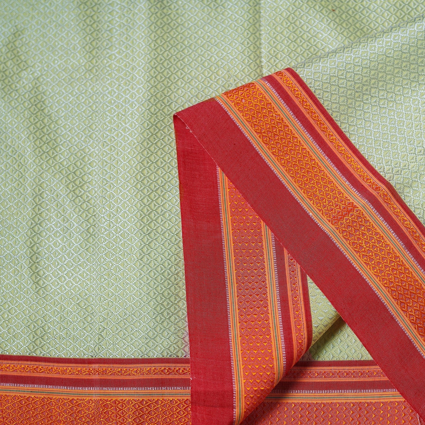 Karnataka weave cotton khun fabric 16 - handcrafted