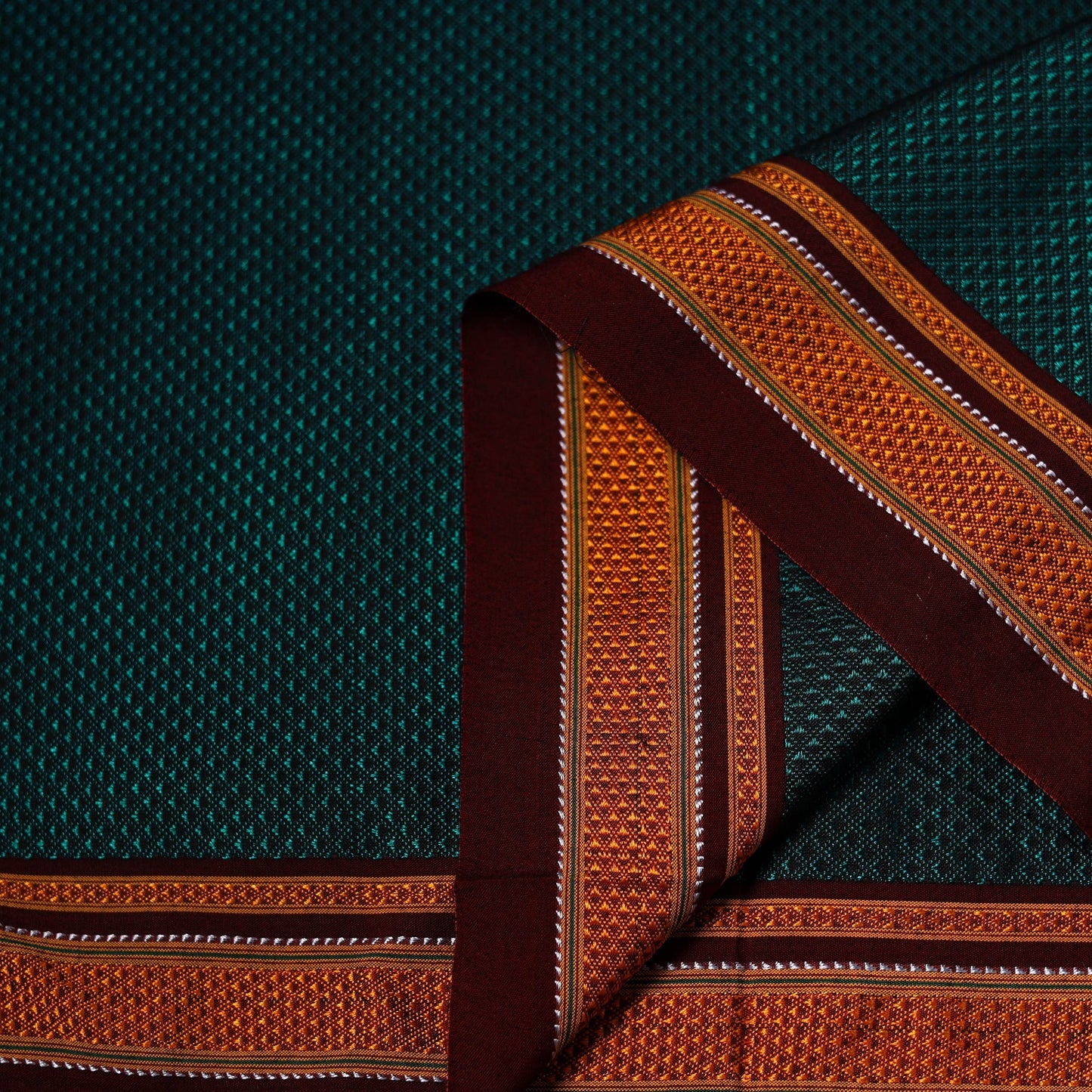 Karnataka weave cotton khun fabric 41 - handcrafted