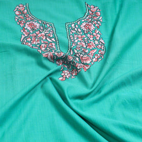 Green - kashida hand embroidery cotton unstitched kurta