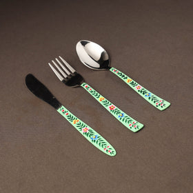 Kashmir enamelware floral handpainted stainless steel