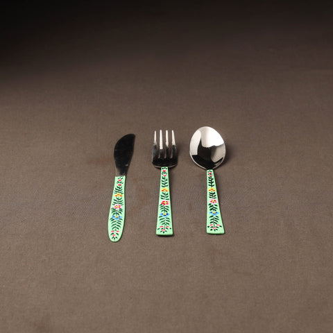 Kashmir enamelware floral handpainted stainless steel