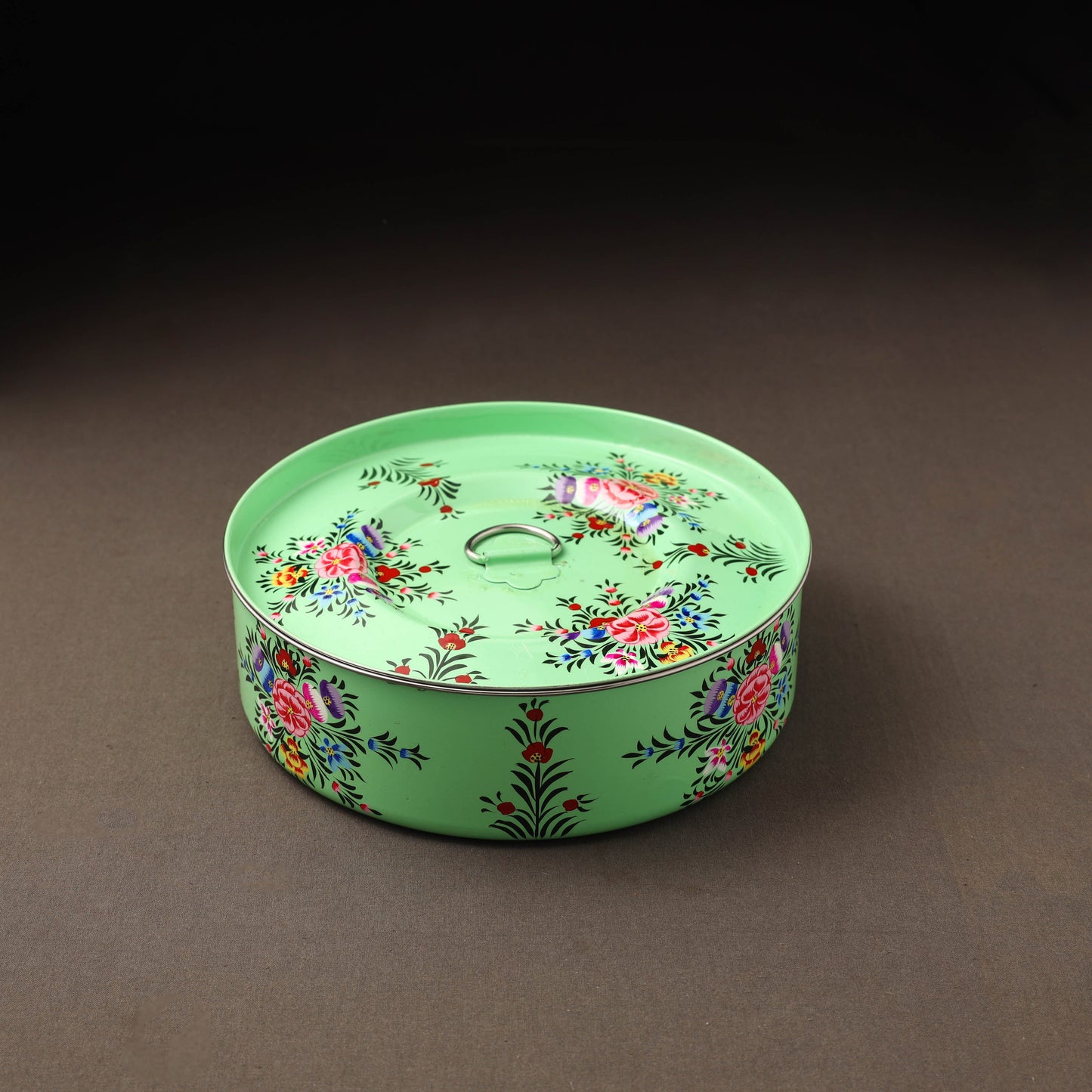 Kashmir enamelware floral handpainted stainless steel