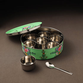 Kashmir enamelware floral handpainted stainless steel
