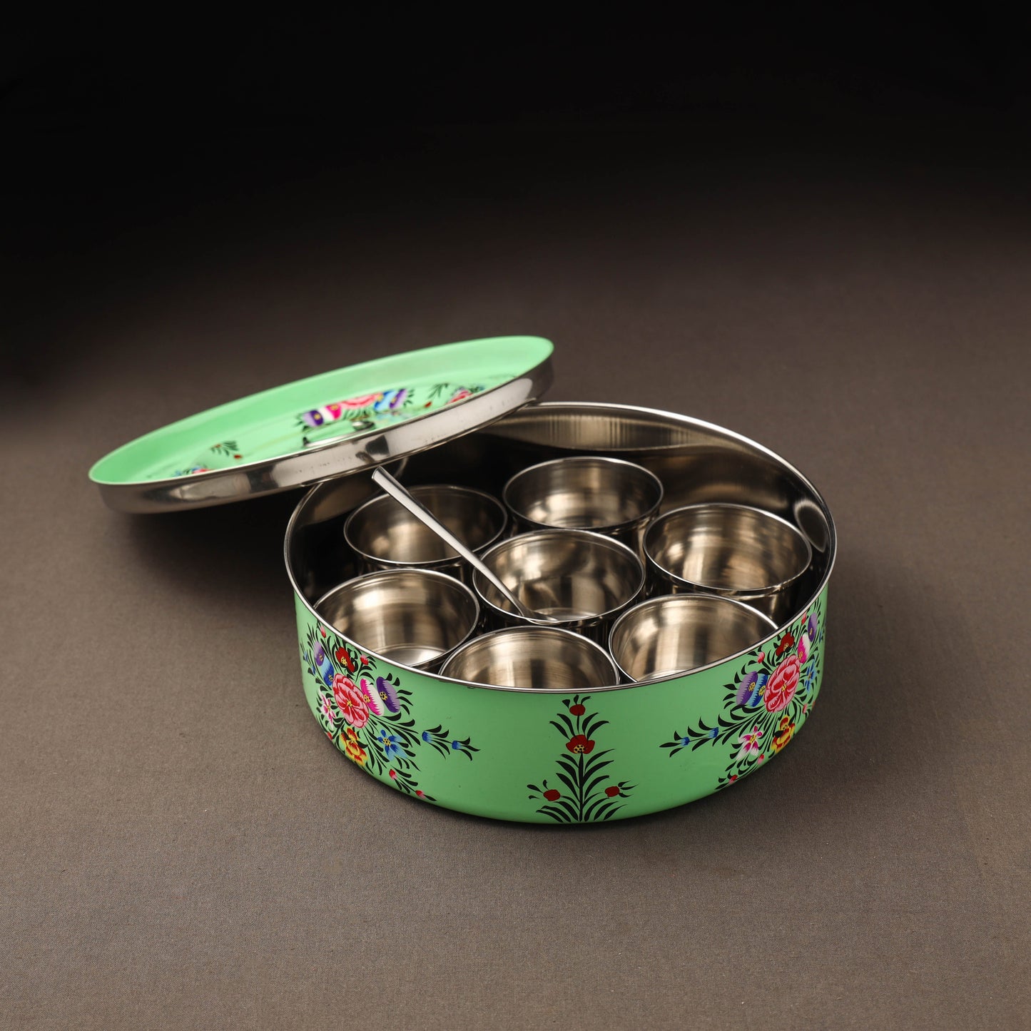 Kashmir enamelware floral handpainted stainless steel