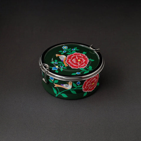 Green - kashmir enamelware floral handpainted stainless