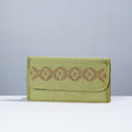 Green Kasuti Embroiderey Clutch Wallet