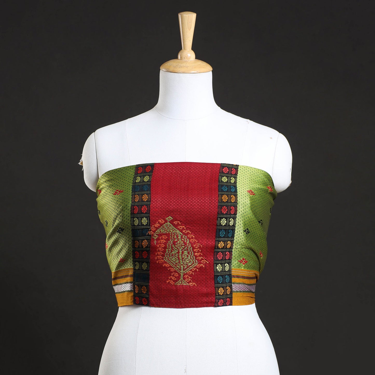 Buy Kasuti Embroidery Unstitched Khun Silk Cotton Blouse Piece 