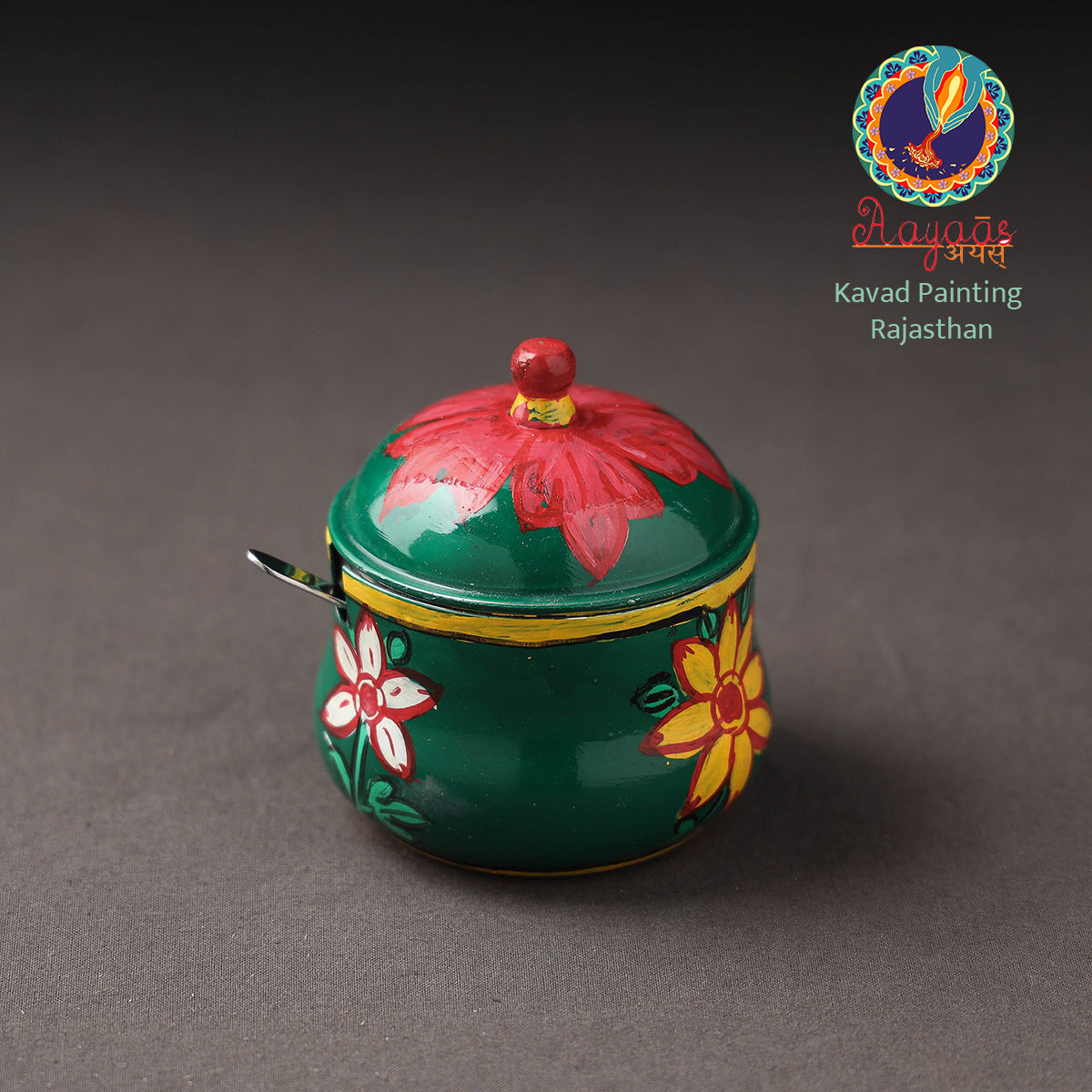  Kavad Handpainted Stainless Steel Ghee Pot 