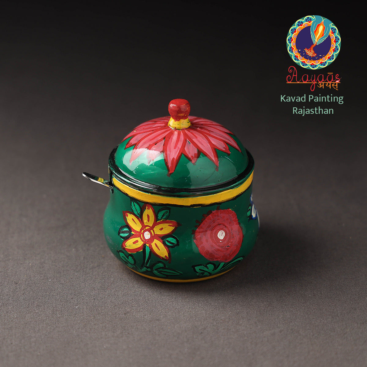  Kavad Handpainted Stainless Steel Ghee Pot 