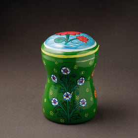 Green Kavad Handpainted Stainless Steel Multi Utility Canister
