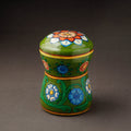Green Kavad Handpainted Stainless Steel Multi Utility Canister