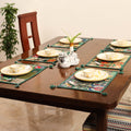 Green - khambadiya patchwork cotton table mats (set of 6)