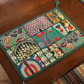 Green - khambadiya patchwork cotton table mats (set of 6)