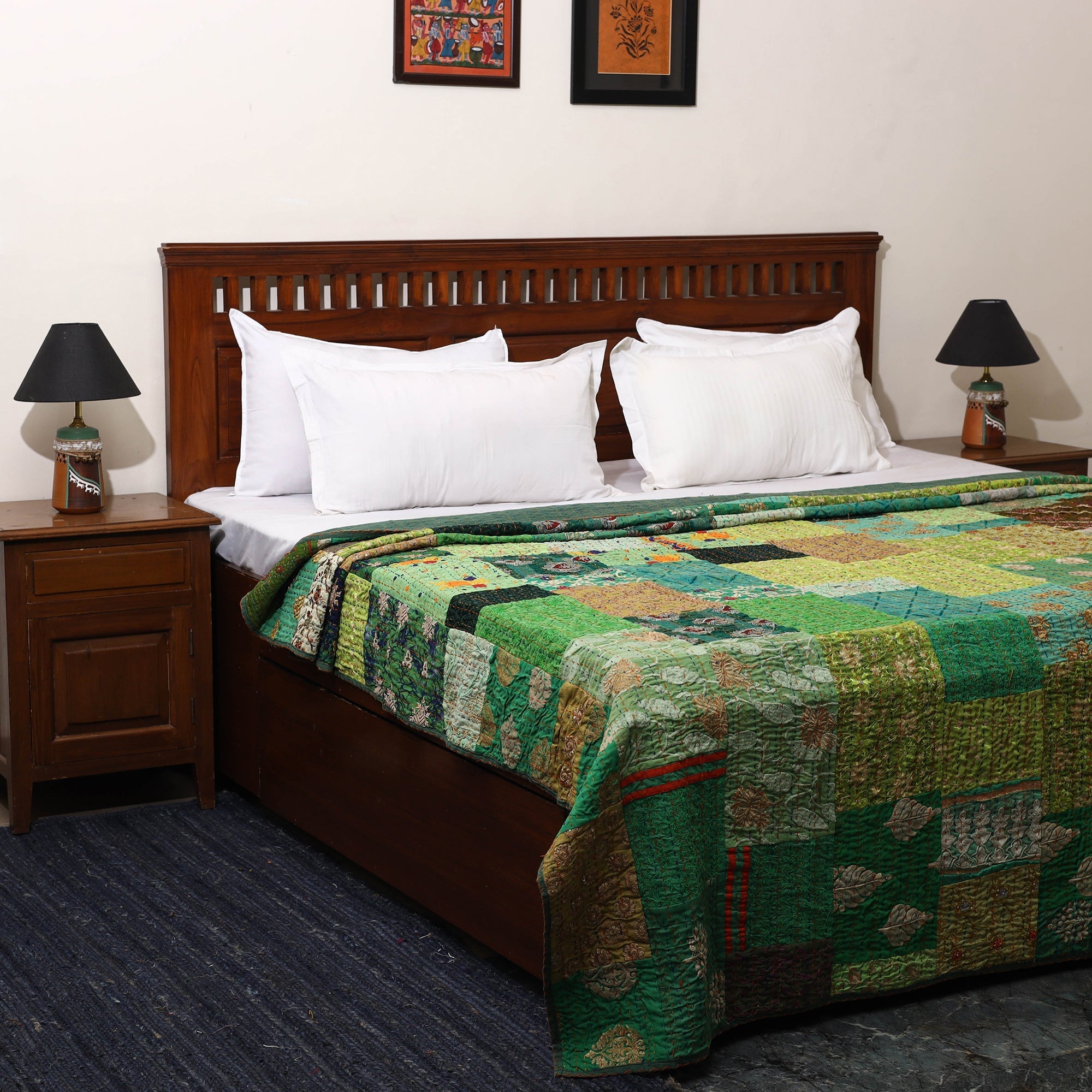 Khambadiya tagai patchwork quilt / gudri / blanket (108 x