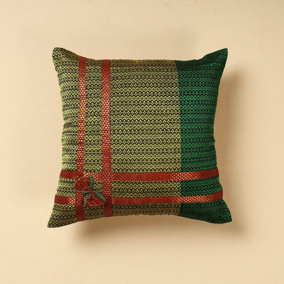 Green - Khun Weave Cotton Cushion Cover (16 x 16 in)