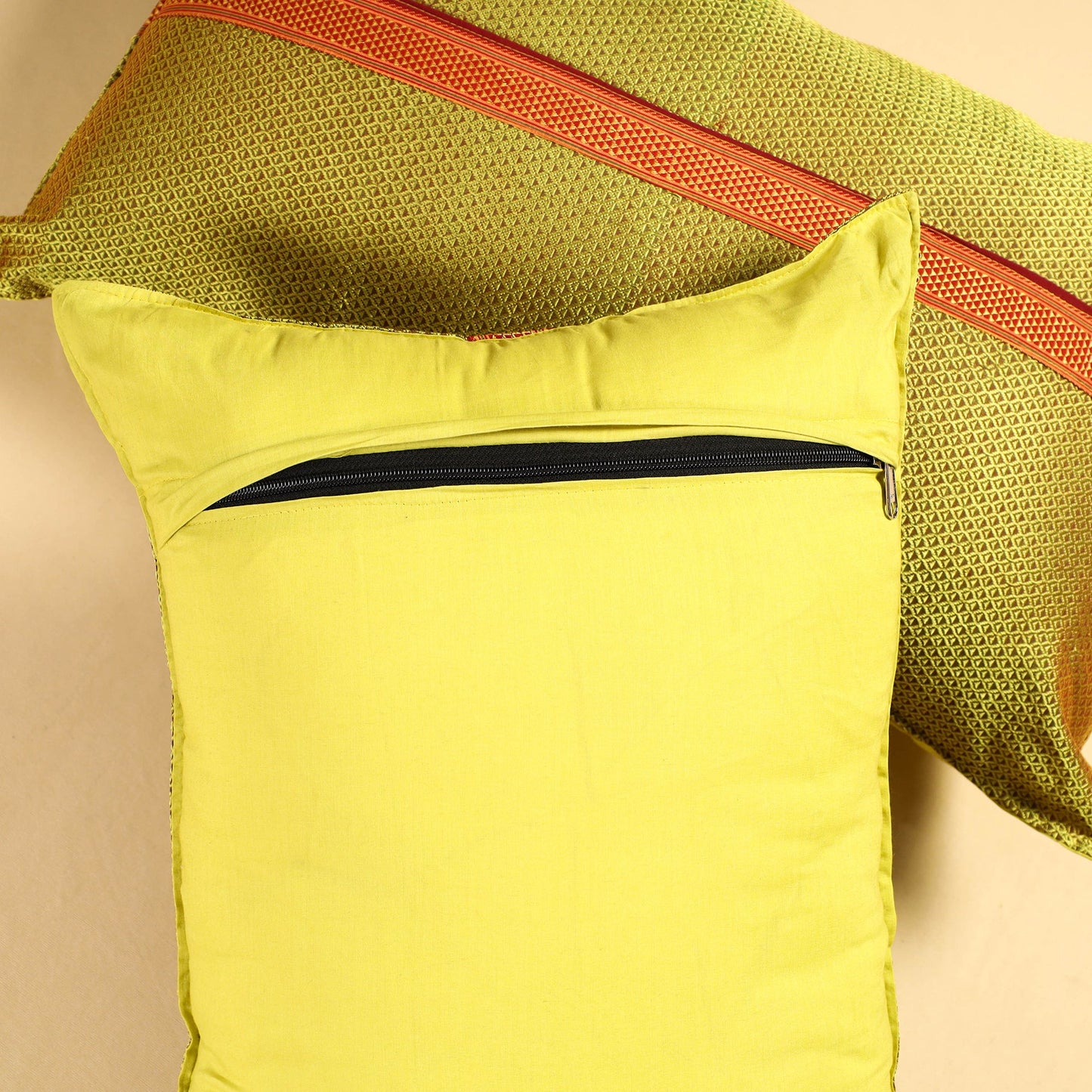 Green - Khun Weave Cotton Pillow Covers