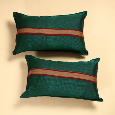 Green - Khun Weave Cotton Pillow Covers (Set of 2)