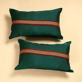 Green - Khun Weave Cotton Pillow Covers (Set of 2)