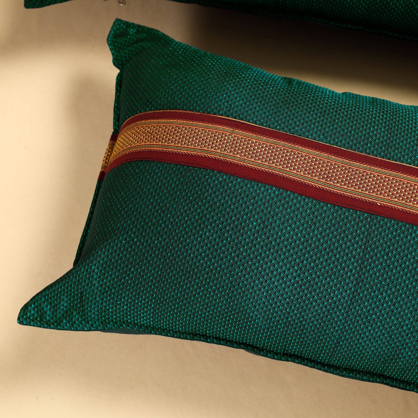 Green - Khun Weave Cotton Pillow Covers (Set of 2)