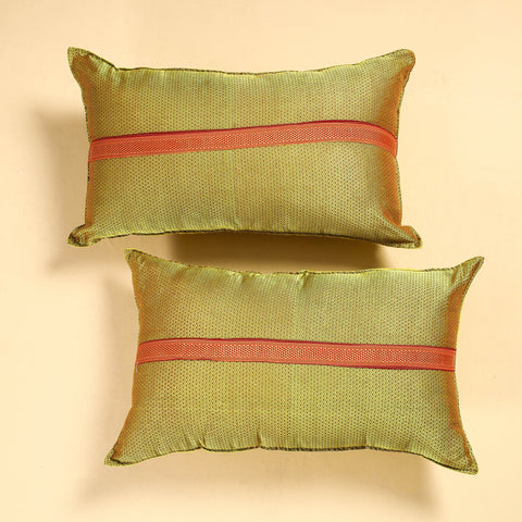 Green - Khun Weave Cotton Pillow Covers