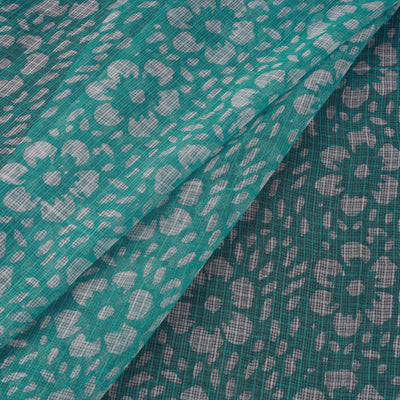 Green - Kota Doria Cotton Hand Block Batik Print Fabric 09