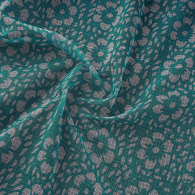 Green - Kota Doria Cotton Hand Block Batik Print Fabric 09