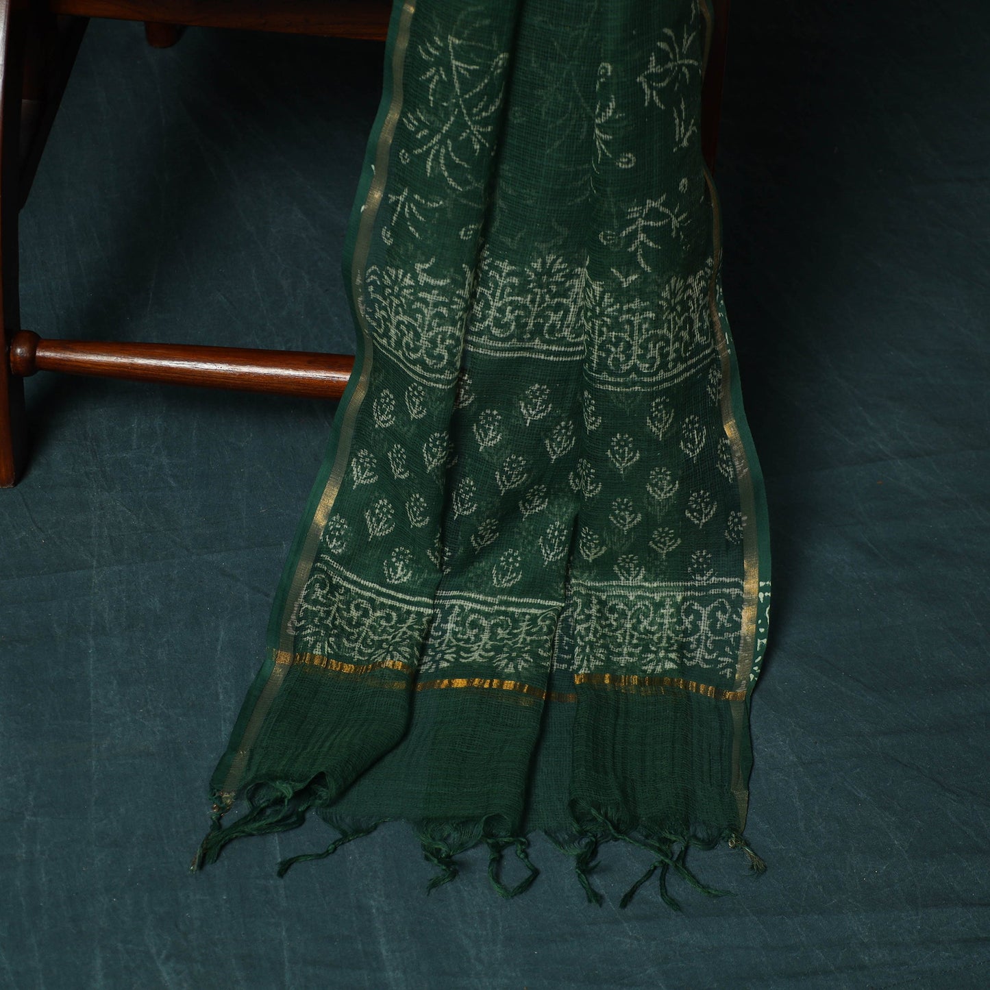 Kota doria cotton hand block jaipur print 3pc unstitched