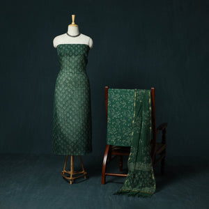 Kota doria cotton hand block jaipur print 3pc unstitched