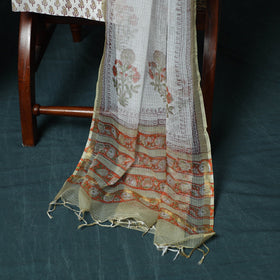 Kota doria cotton hand block sanganeri print 3pc unstitched